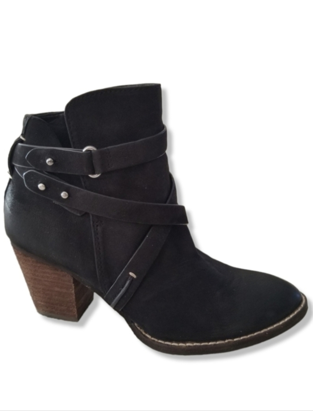 Sam Edelman Merton Leather Ankle Boots 6.5 Black 2.75" Heel‎
